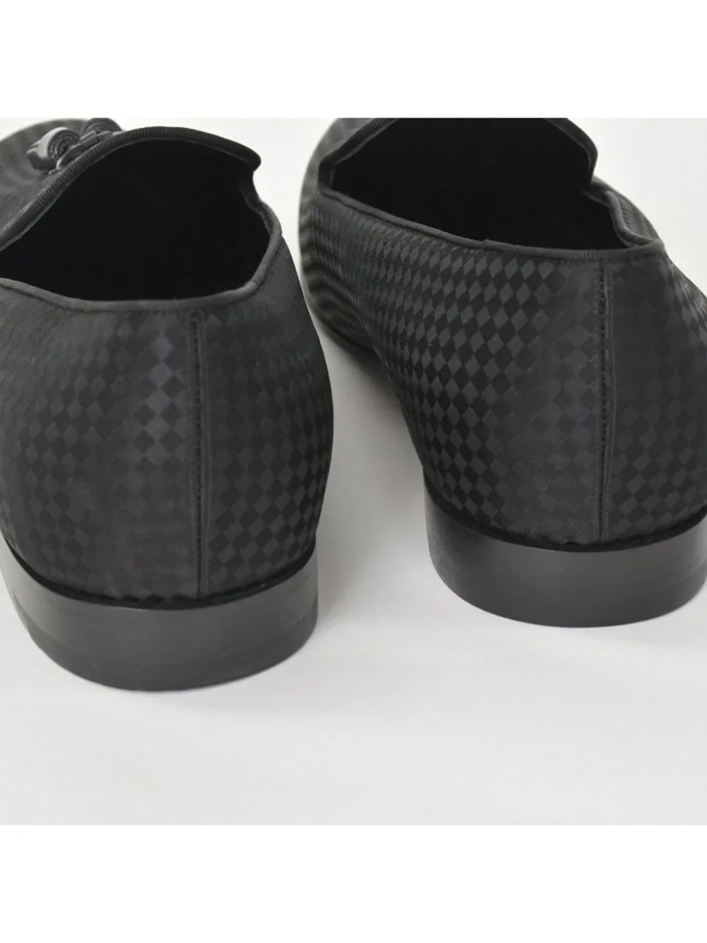 Louis Vuitton Moccasin Tassel Loafers Satin Business Shoes Black
